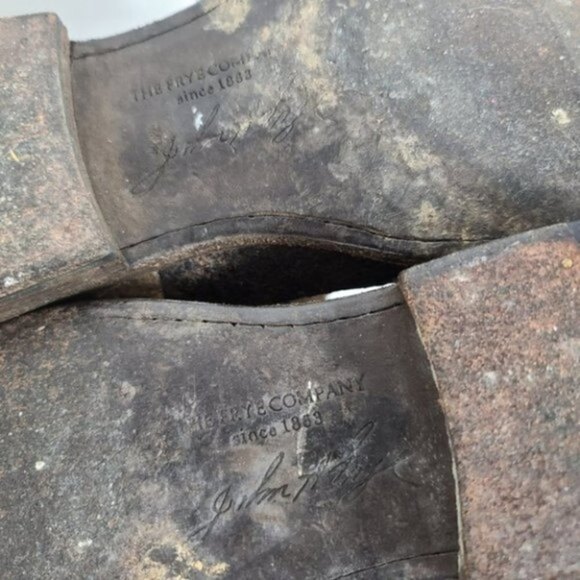 Frye Phillip Distressed Studded Tall Leather Boots 9B - Picture 13 of 13